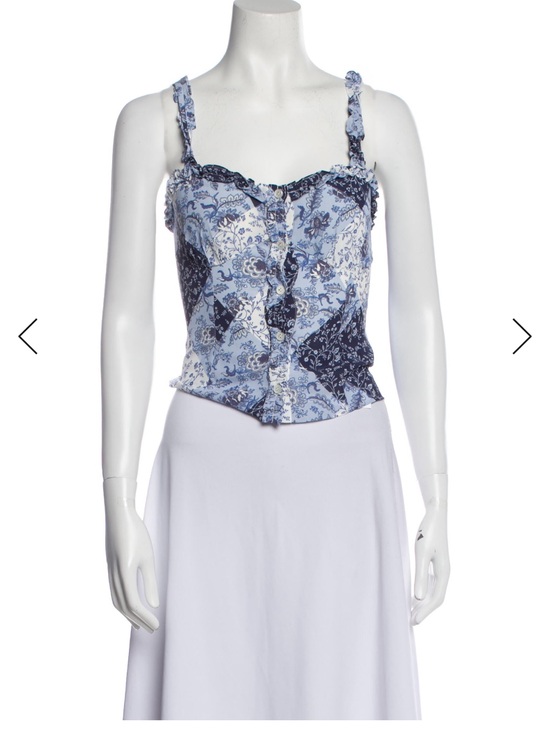 Favorite Daughter Tops - Favorite Daughter Blue Paisley Button-Front Cami Top